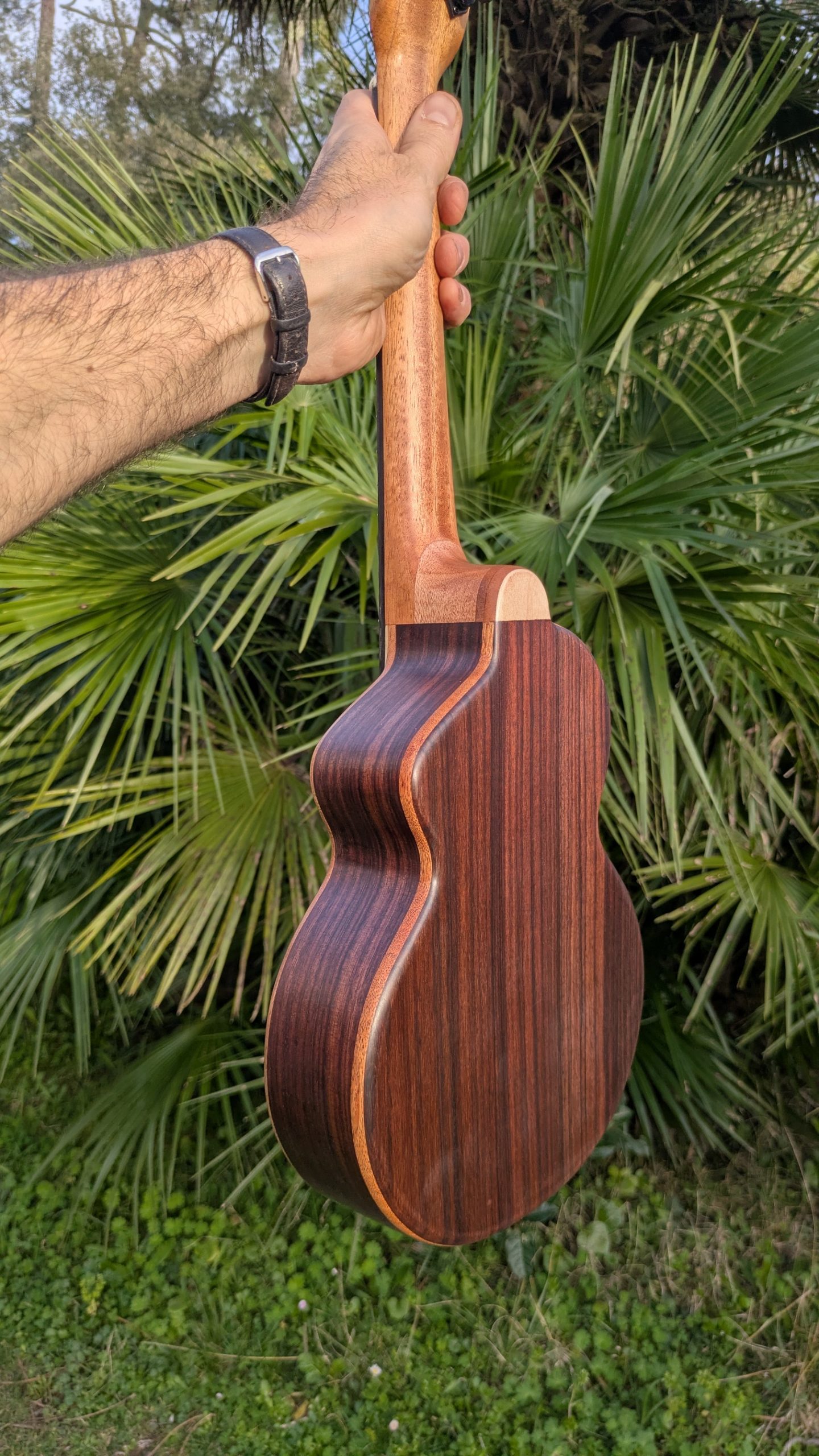 ukulele baby tenor "the lobster" mi cintré mi monoxyle épicéa palissandre – Image 4